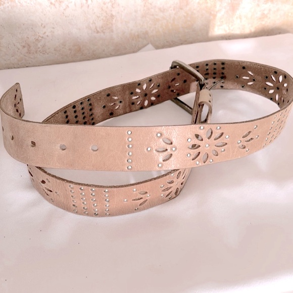Calvin Klein Vintage Studded 90s Belt Rodeo Leather Cowgirl Tan Boho Medium main image 10